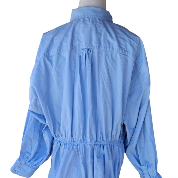 Anthropologie Maeve Long Sleeve Poplin Mini Shirt Dress Blue Size 1X - Picture 7 of 10